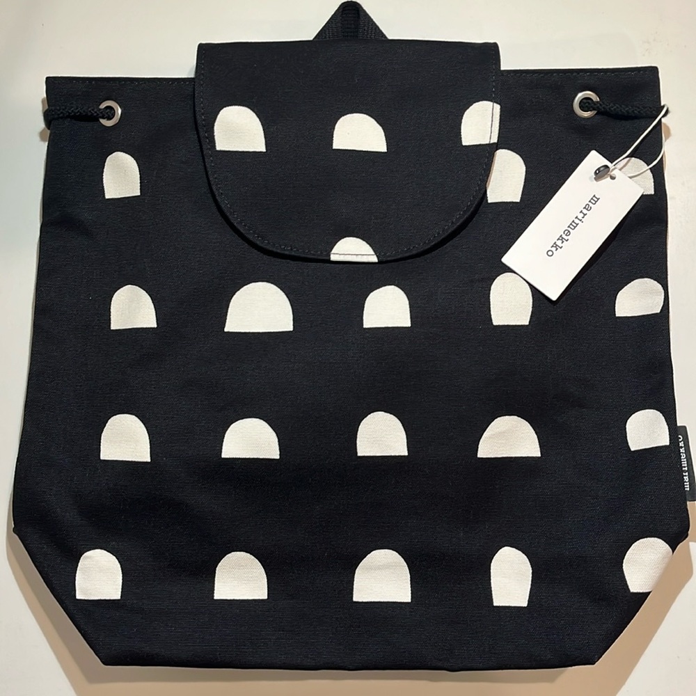 NWT Marimekko Italia Erika Backpack - Black/White - Picture 13 of 16